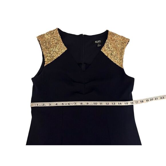 SLNY navy and gold gown - 12 - Picture 8 of 13